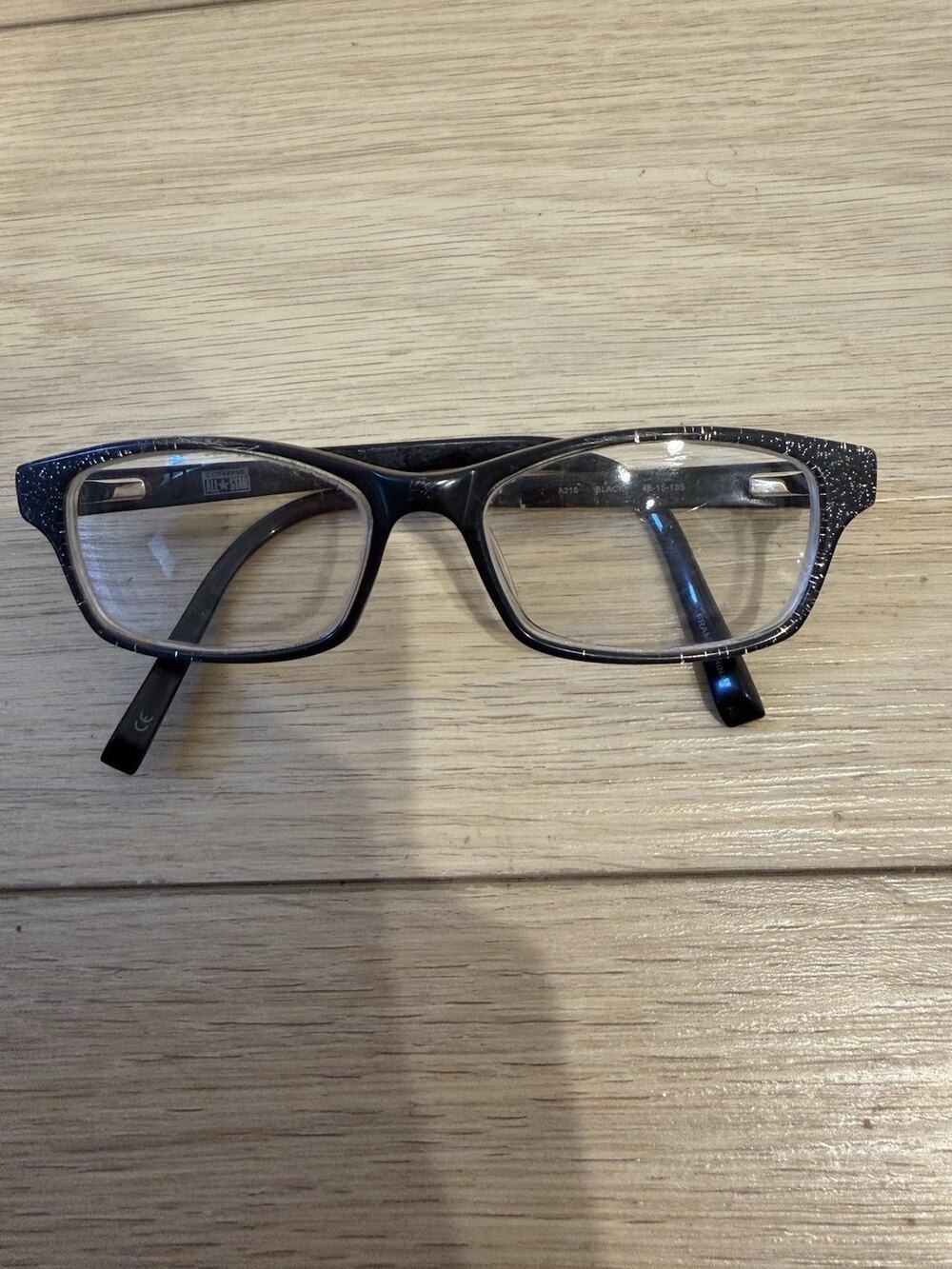 CONVERSE ALL STAR Eyeglasses Frame Petite A215 48-15-135 Black/Glitter JO06